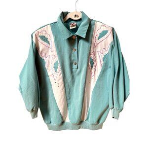 Vintage G.W. Division Of Graff Women Size Large 3/4 sleeve Shirt Top Medium